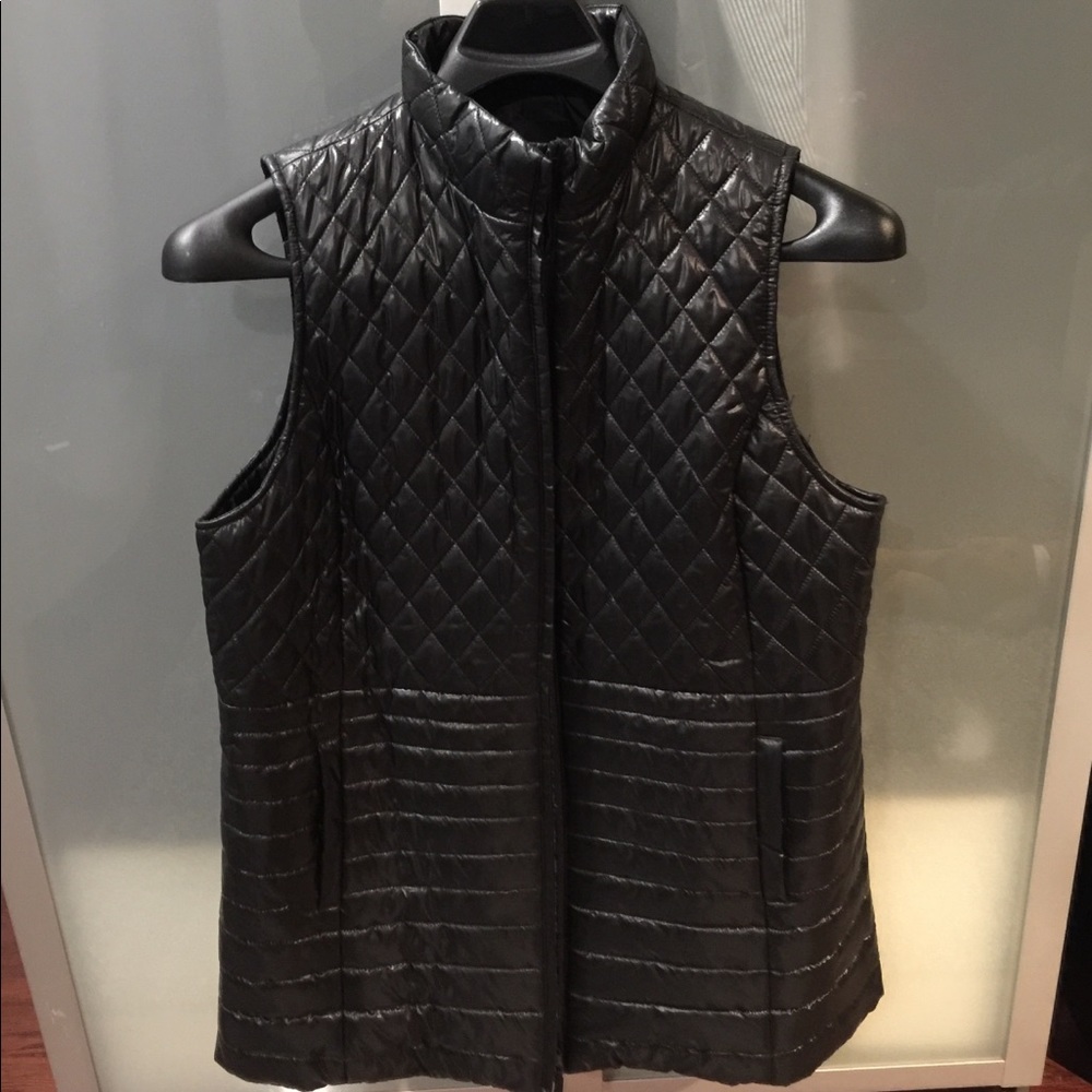 Talbots XL petite black puffy vest